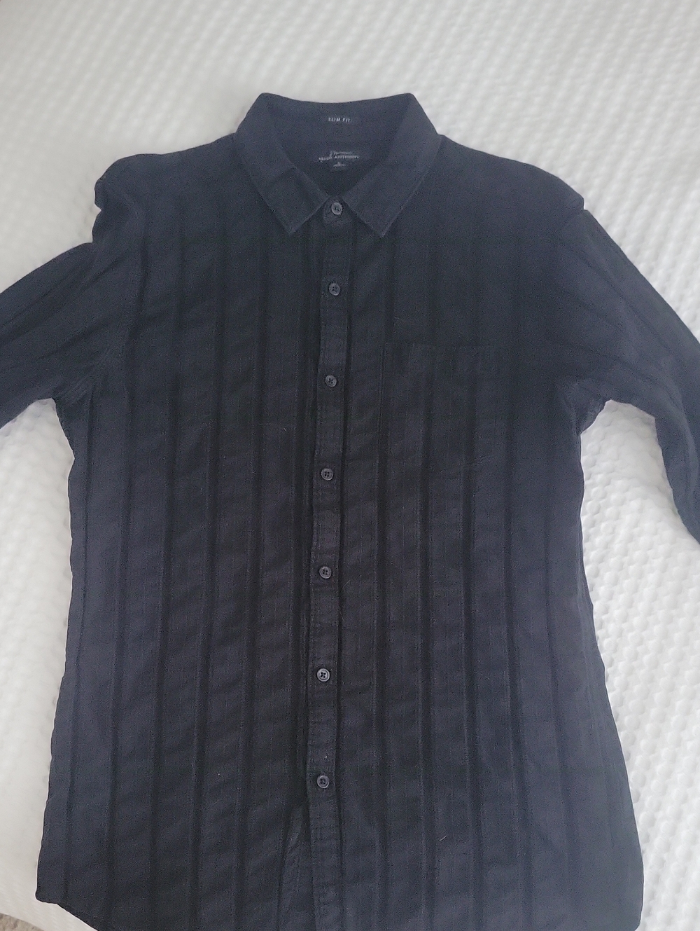 Marc Anthony Black Slim Fit Polo-Style Button Shirt